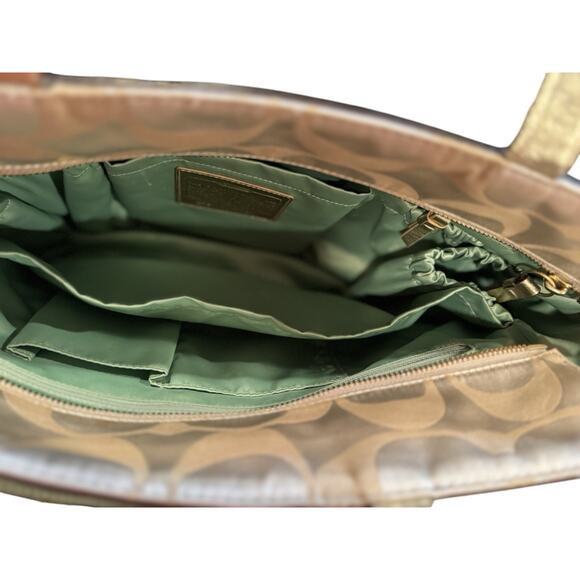 Coach Purse Signature C Graffiti Multi-Functional Diaper Bag Beige - Picture 6 of 10